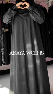 ABAYA EMBOS WOLFIS - GAMIS HITAM BY ASY-SYAKIRA FASHION TEMBORO
