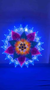 Lantern Capiz Christmas decor 20”poinsettia 220volts
