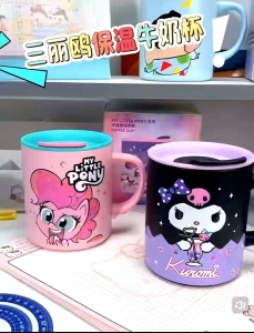 Sanrio Cawan Termo Thermo Cup Stainless Steel SUS 304/316 300ml 库洛米儿童水杯家用带刻度女孩幼儿园专用敞口喝水牛奶防摔马克杯