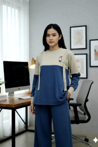 One set Amanda//setelan celana wanita dewasa bahan Rib knit japan premium model terbaru kekinian viral terlaris