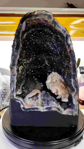 Natural Collection Brazil Phenomenon Rainbow Amethyst with Pink Amethyst Crystal Cave Ornament #Collection AA37