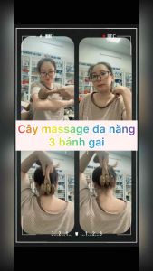 Cây lăn massage đa năng 3 bánh gai gỗ bách xanh thư giãn cơ thể giảm đau nhức hiệu quả