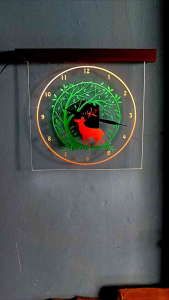 Jam Dinding Akrilik LED motif RUSA new