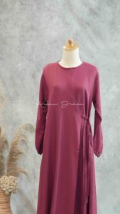 AAYHESA MAXI GAMIS DEWASA MEWAH PREMIUM SHAKILA HQ POLOS SIMPLE ELEGAN BY GALLERY NAUREN