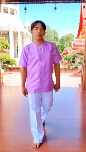 เสื้อไหมอ​ิ​ตา​ลี่​คอจีน​ชาย แขนสั้นแขนยาว