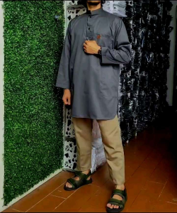 koko kurta koko pakistan polos lengan panjang