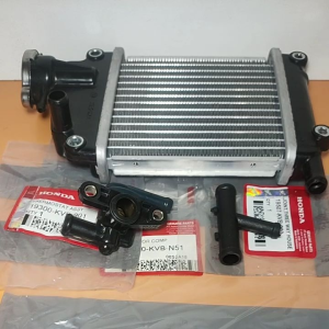 Radiator Assy+thermostat Assy kvb+pipa sambungan selang radiator Honda Vario 110 lama Vario karbu