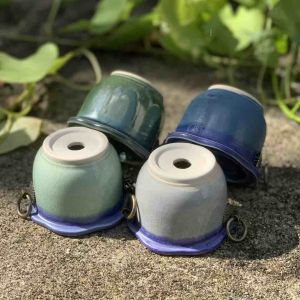 Chậu trồng cây sen đá/xương rồng nhập Trung miệng hoa móc treo