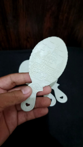 isi 50pcs souvenir pernikahan cermin kaca oval warna putih kemas plastik