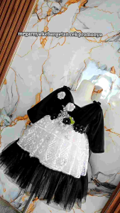 Gamis Anak Perempuan Mewah Motif Floral Elegan dress tutu sultan