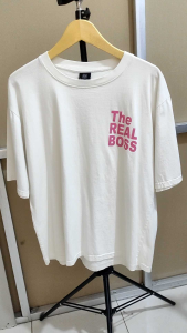 Kaos Oversized Tshirt The Real Boss Gambar Depan Belakang Kaos Oversize Wanita/Pria