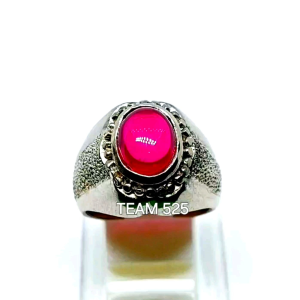 Cincin Merah Delima Siam Dimensi 10x8 & Desain Full