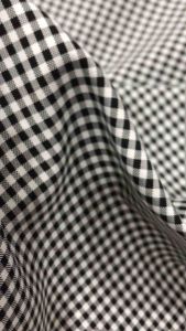 Vải Cotton sọc caro 3ly màu trắng đen chất mềm mát (khổ 1m5)may đầm váy áo sơ mi đồ bộpizama thời trang