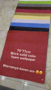 Kawaii Wallpaper - ( PAKET 10 PC) Wallpaper Dinding 3D Brick Solid Color r / wallpaper 3D Foam 70cm x 77cm tebal 3mm  High Quality