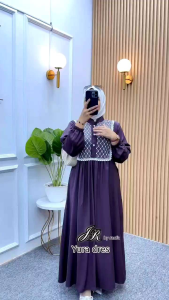 Aisyah Dress | Gamis Rayon Twill Rompi | Baju Wanita Korean Style Terbaru