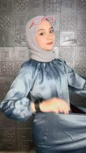 Gamis Kaftan Satin Lilit Motif Polos Gamis Ikat Satin