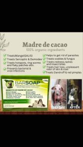 Madre De Cacao Organic Bar Soap 135gms for Cats & Dogs - Odour Control & Skin Care with Natural Ingredients