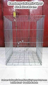 Kandang box Galvanis 60x60x80 cm + Alas (Free kabel ties)