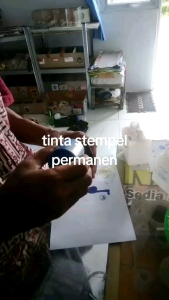 tinta stempel permanent utk media plastik cup gela mug streofoam kemasan ekonomis 10ml 15ml 20ml