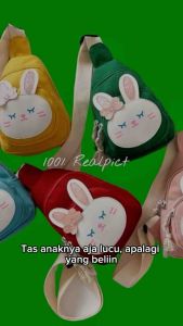 Tas ANAK Lucu Karakter RABIT – Sling Bag Anak Laki & Perempuan | Tali Adjustable