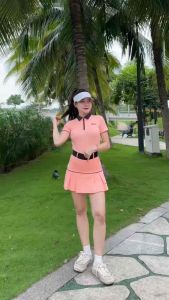 Bộ Váy Pickcleball Tennis Áo Cổ Trụ Khóa Kéo Tay Ngắn Màu Pastel Cực Xinh Chơi Tennis Golf Cầu Lông - Lylysports