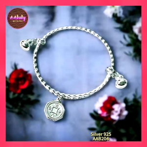 🌈 AAbaby Galleries AAB204 Original Baby 925 Silver Bangle Anklet Hulu Bells Baby Bangle 平安健康葫芦钤宝宝脚環Gelang Tangan/Kaki/Bayi