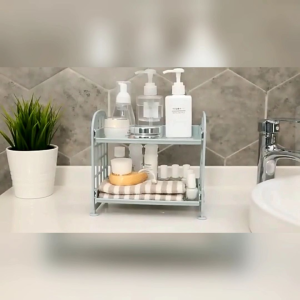 T.Ph 2 Layers Storage Rack Kitchen Shelves Bathroom Cosmetic Storage Rack Make Up Organizer Desk Desktop Organizer Shelf
