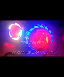 Lampu Depan LED Projie 24 Volt Running Flash Truk Bus Canter Tronton Fuso Spiral Demon Angle Eye Strobo Kedip AE Rainbow CR Biru Merah 3.5 Inch Truck Bis Proji Utama Universal Angel Eyes 5 Color Ae De