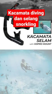 Taffsport Kacamata As304 Scuba Diving Snorkeling Gopro Cam / Xiaomi Cam / SJ Cam Mounth Free penutup telinga