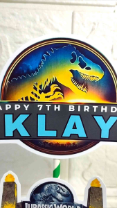 Rebirth JURASSIC WORLD Cake Topper (High-quality Personalize Ready-to-use)