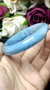 High Grade Aquamarine bangle 56mm高货海蓝宝手镯 56mm