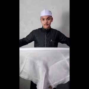 Sorban Putih & Hitam Polos Persegi Almas Arafat