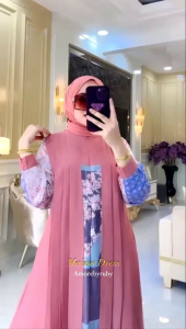 Gamis Silk Motif Simple Amore by Ruby Edisi Maissa