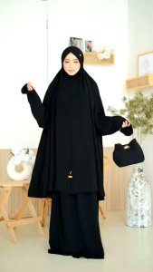 Mukena Couple Potongan Berlengan Crinkle Airflow MALINKA Jumbo