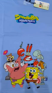 Kaos Distro Anak-Anak Premium karakter SPONGEBOB SQUAREPANT LUCUkaos Anak -Anak Lucu Usia 2-11Tahun Fashion Anak-Anak Size XS-XL Bahan Katun