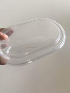 50pcs Oval PET Dessert Container 400ml with lid cover