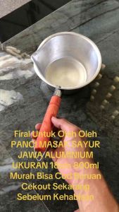PANCI SAYUR ALUMINIUM JAWA BESAR 18cm GAGANG KAYU KUAT TERMURAH COD
