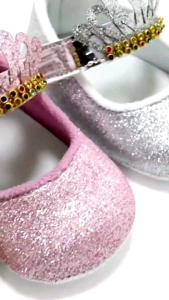 cinderella Sepatu Baby Prewalker Mahkota Gliter / Sepatu Bayi Perempuan