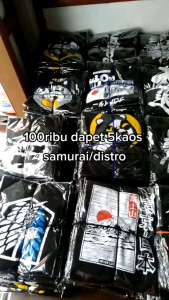 100 Ribu Dapat 5 Kaos Samurai Japan Atasan Pria / Wanita