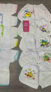 Combo 5 Bộ quần áo Cộc Tay sơ sinh bé trai bé gái cài cúc lệch Chất thun 100% Cotton Bossini 0-9kg | Bộ quần áo bé sơ sinh | có tách lẻ 3 bộ