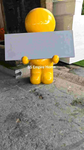 ACE Yellow Sculpture 3D Welcome Stand Signboard Statue Logo Company Doll Hotel Restaurant Papan Tanda Signage Advertisement