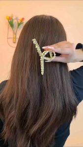 Kẹp tóc lúa mỳ mẫu mới đính đá lấp lánh sang trọng kẹp tóc kim loại sau đầu màu vàng cho nữ