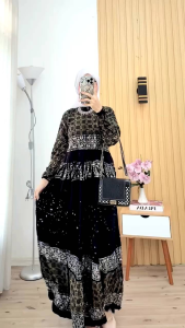 cod gamis murah/gamis rayon busui bawah lebar klok