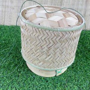 กระติบ ข้าวเหนียว จักสานจากไม้ไผ่ ขนาด 8 นิ้ว
