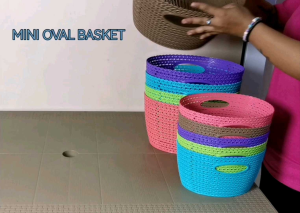 MINI Oval Plastic Basket Organizer Multipurpose Plastic Oval Tray Office Bathroom Bedroom Kitchen#048-s #049- med.