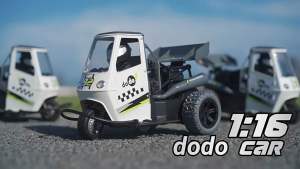 Xe điều khiển mini tốc độ cao RC DoDo Car TukTuk 1/16 có âm tăng tốc động cơ servo điều tốc kết hợp nhả khói xả tress