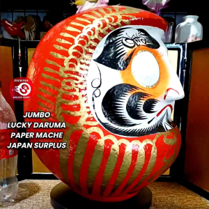 JUMBO LUCKY DARUMA SOLID PAPER MACHE HOME DECOR • JAPAN SURPLUS