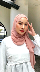 Hijab Pashmina Ceruty Baby Doll Kerudung Dengan Jahit Tepi Rapi