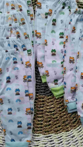 Lusinan Celana Panjang Bayi 0-12 Bulan Motif Pelangi Putih
