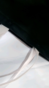 goodybag hitam tali putih bisa custom uk 33 x 34